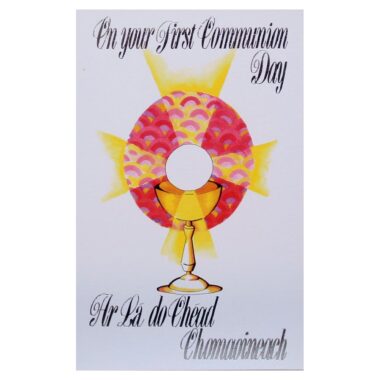Holy Communion card with Irish and English greeting