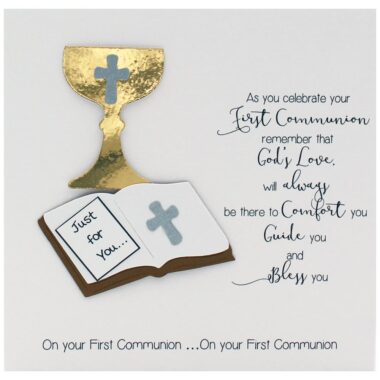 Communion Card to send your best holy communion wishes. Handmade in Ireland