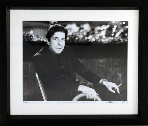 Leonard Cohen framed photo print, taken in Ireland by Hot Press Photographer Colm Henry