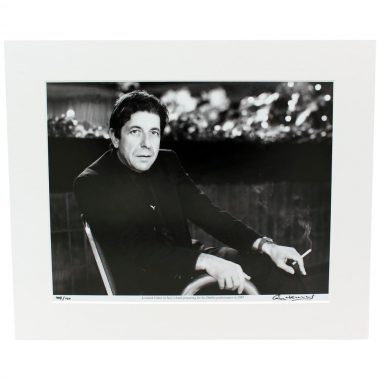 Leonard Cohen Mounted Photo, photographic print by Colm Henry, Former Hot Press Photographer, of Lenard Cohen in Dublin in 1985