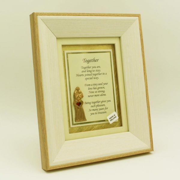 Together Poem in a wooden frame, Irish love gift