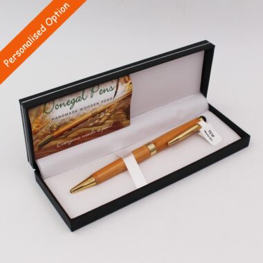 Yew wooden pen with stylus tip, made in Ireland by Donegal Pens