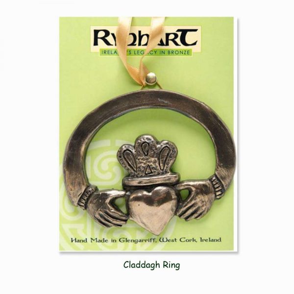 Claddagh Ring Wall Ornament, made in Ireland from bronze, by Rynhart