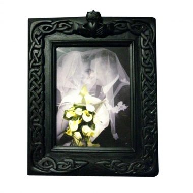 Turf Claddagh Wedding Photo Frame, made from ancient bogland turf, made in Ireland