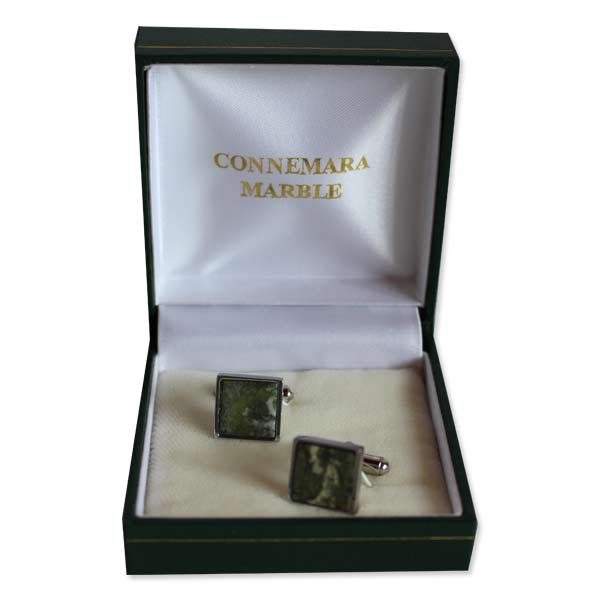 Connemara Marble Square Cufflinks, perfect gifts for men, made in Ireland