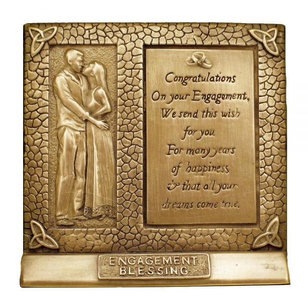 Bronzed Engagement Blessing, cold cast bronze, engagement gifts made in Ireland