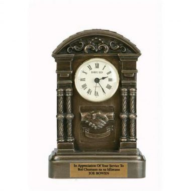 Bronze In Appreciation Clock. Personalised retirement clock, perfect retirement gifts or thank you gifts made in Ireland