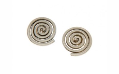 Newgrange Spiral Stud Earrings handmade in Ireland