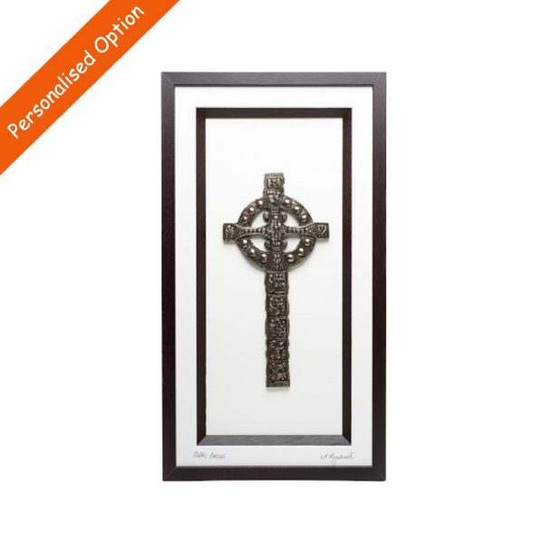 Celtic Cross Framed Bronze, 3D art, signed by the artist. Designed and made in Ireland by Rynhart