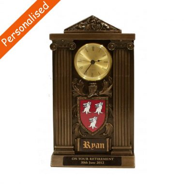 personalised ryan coat of arms clock