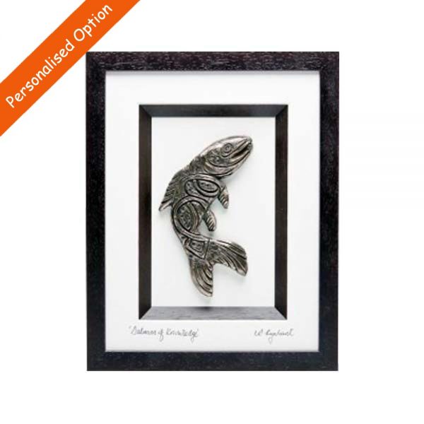 Salmon of Knowledge bronze art, framed and signed by the artist, handmade in Ireland