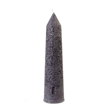 Candle made in the shape of a Round Tower Candle, made in Ireland