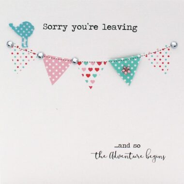 Handmade Leaving Card, 3d decorations. Made in Ireland