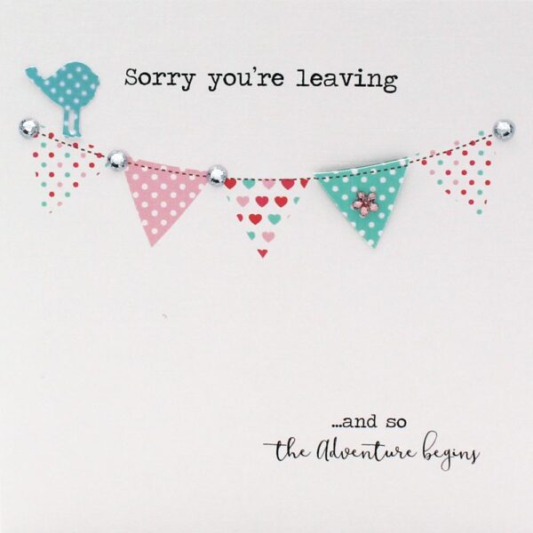 Handmade Leaving Card, 3d decorations. Made in Ireland