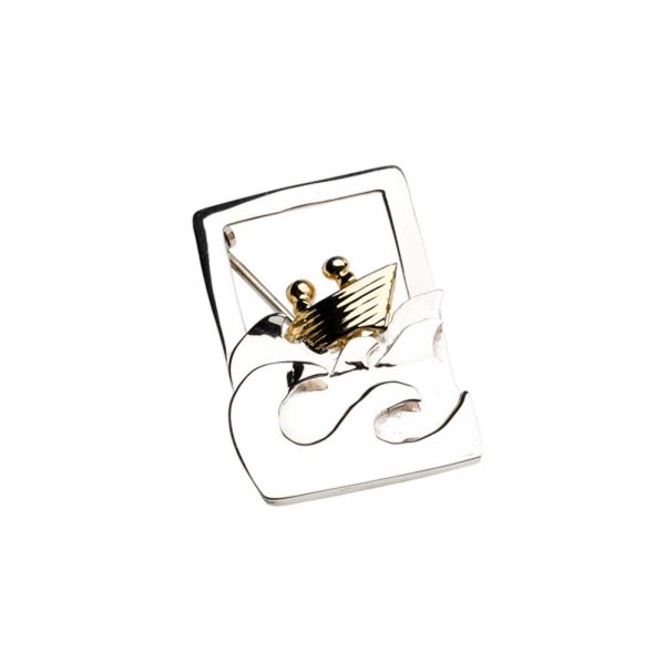Quality Voyage 3D Gold Plated and Silver Brooch, designed and made in Ireland by Garrett Mallon