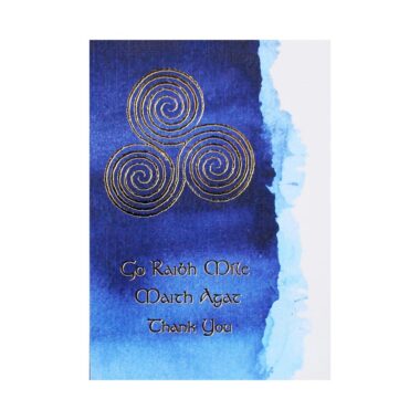 Celtic Thank You Cards, pack of 8 notelets. Triple Spiral design. Made in Ireland