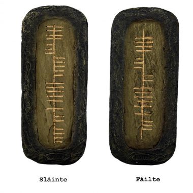 Ogham script for Slainte and Failte, Irish gifts made in Ireland