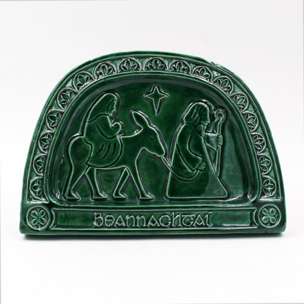 Ceramic Sacred Journey Plaque, emerald green. Christmas gifts made in Ireland by Callura Pottery