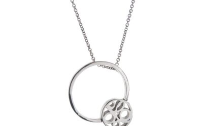 Flow Circle Necklace. handcrafted sterling silver circle pendant necklace, made in Ireland by Miriam Wade