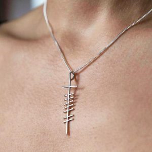 Gra Love Ogham Silver Pendant, silver, made in Ireland