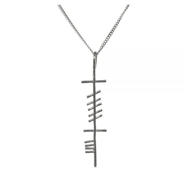 Friendship jewellery, Friend Ogham Silver Pendant with the word Cara (Irish for Friend)