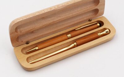 Wooden pen & letter opener handcrafted in yew, made in Ireland