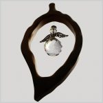 Leaf Crystal Angel Suncatcher, handmade from Alder wood in Ireland
