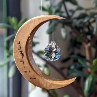 Home - Teach Ogham Suncatcher. Wood and Crystal suncatcher handmade in Ireland by Artwood