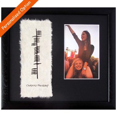 Ogham Thank You Frame with Ogham, English and Irish writing, made in Ireland