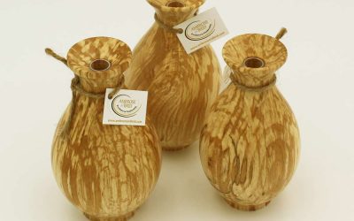 spalted beech bud vase, wooden gifts handmade in Ireland