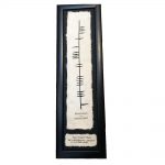 Personalised Ogham Thank You Frame, Ogham & English & Irish Writing on handmade paper in a slim black frame, made in Ireland