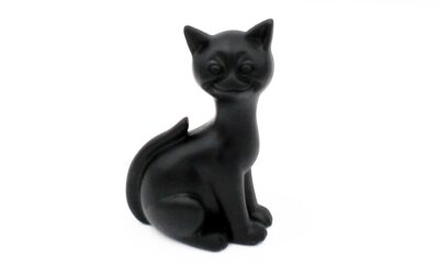 Lucky Black Bog Cat ornament, Irish turf gifts made in Ireland