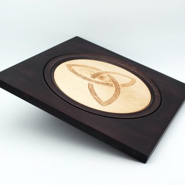 Triquetra Wooden Wall Plaque handturned from Maple with ebonised frame, made in Ireland