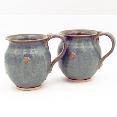 Celtic mugs, set of two, handmade in Ireland by Castle Arch Pottery