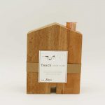 Teach Candle Holder (large) handcrafted from beech wood in the shape of a house, made in Ireland