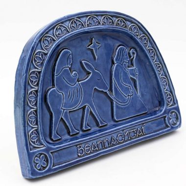 Sacred Journey Christmas plaque with option to hang or stand. Handmade in Ireland by Callura Pottery