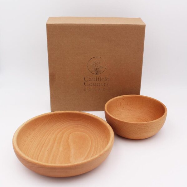 Wooden Bowl Set of 2 (Medium and Small) made in Ireland by Caulfield Country Boards