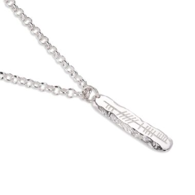 Ogham Neart-Strength Silver Pendant. Beautiful Ogham Necklace made in Ireland by Garrett Mallon