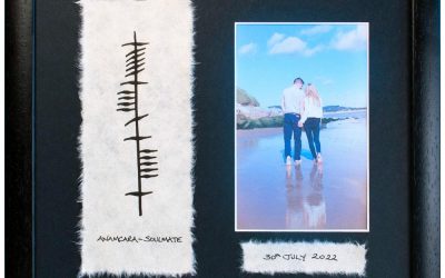 soulmate ogham photo frame, option to personalise, handpainted by Ogham Wishes