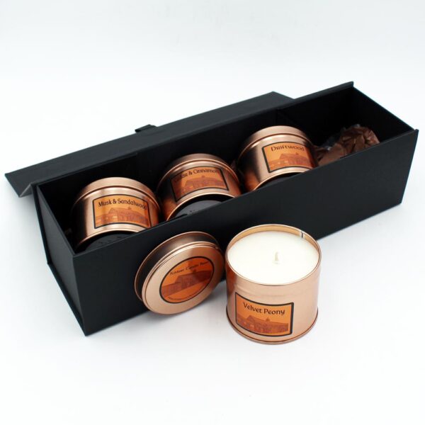 Set of 4 Candle Gift Box. Luxury candles, made in Ireland by Kildare Candle Barn