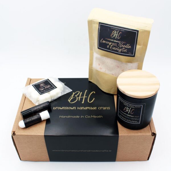 Lemongrass and Vanilla Scented Gift Set. Natural ingredients. Create the perfect energising and revitalising atmosphere. Handmade in Ireland