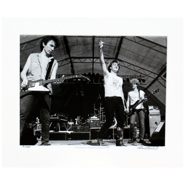 U2 Punchestown 1982, limited edition mounted photo print by Colm Henry