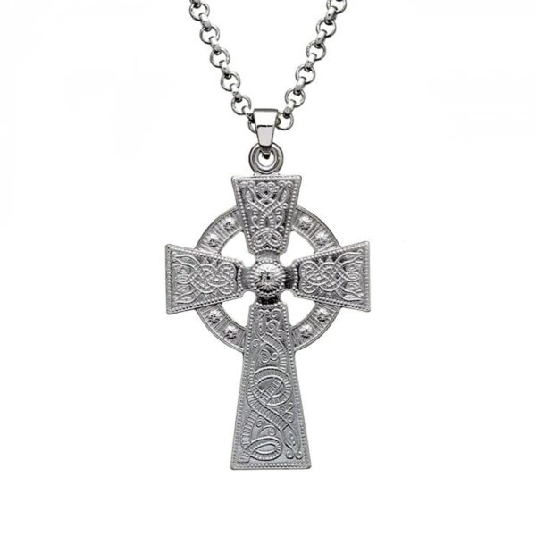 Silver Cross Necklace, Celtic Cross Necklace made in Ireland by Boru Jewelry