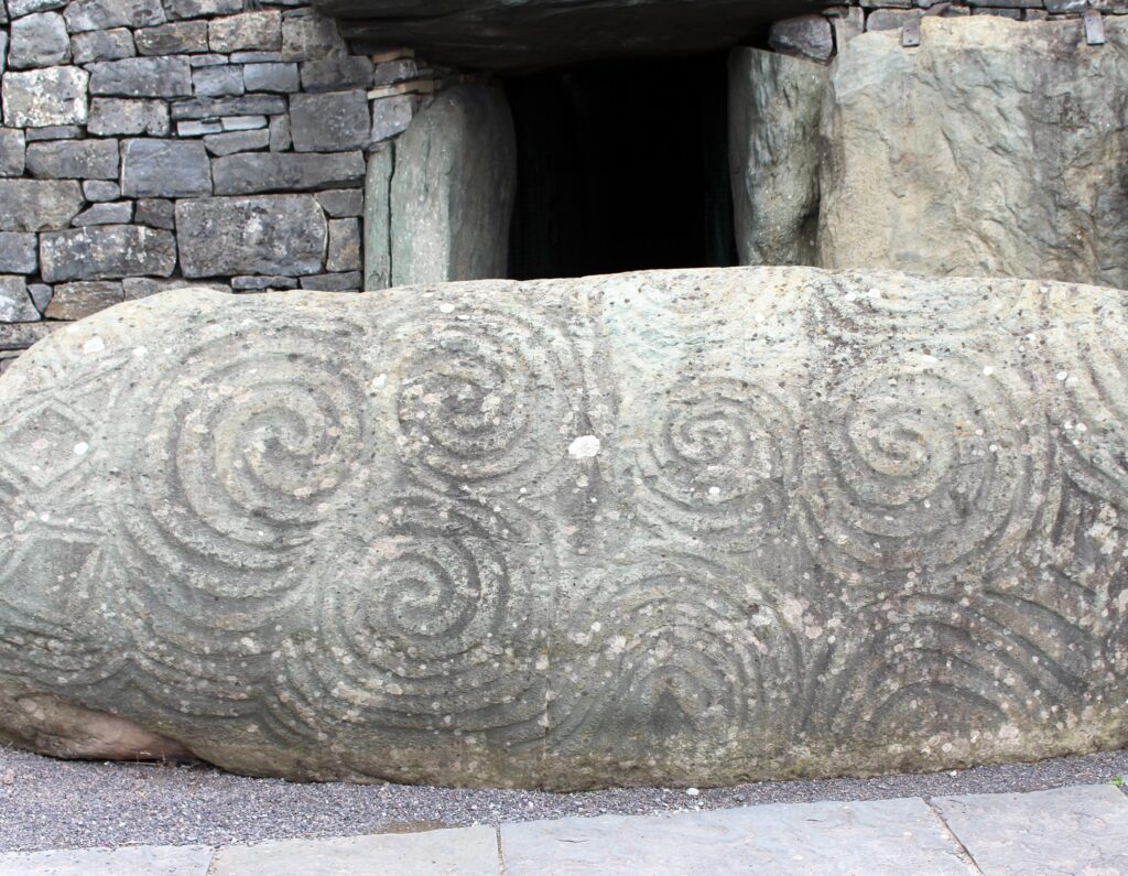 Celtic Spirals Entrance Stone at Newgrange