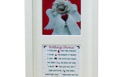 Angel Nollaig Shona twin frame prints, lovely Christmas gifts handmade in Ireland