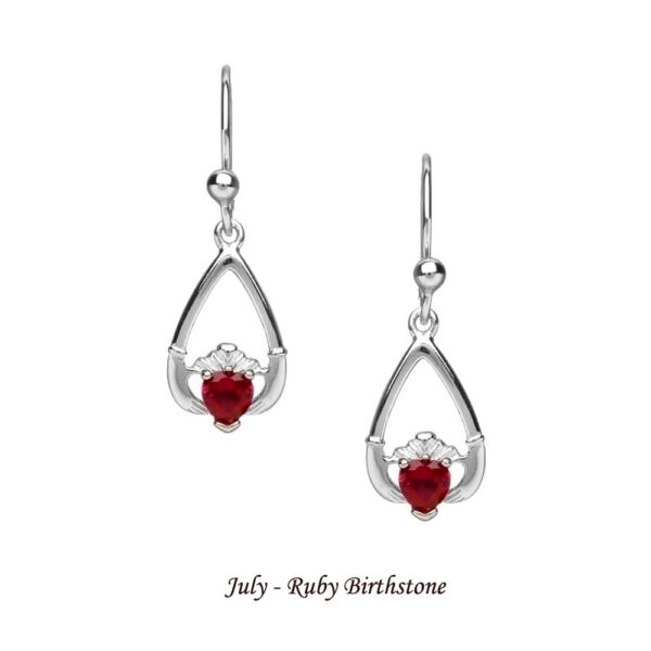 Ruby birthstone earrings