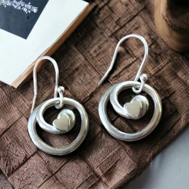 Love Knot Silver Earrings, sterling silver earrings, handmade in Ireland by Yvonne Bolger Jewellery