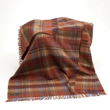 Tartan Rustic Wool Knee Blanket. Made in Ireland by John Hanly Woollen Mills