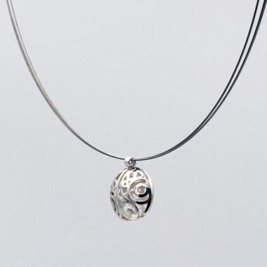 Lois Silver Necklace. Choker style. Handcrafted sterling silver necklace, made in Ireland by Miriam Wade