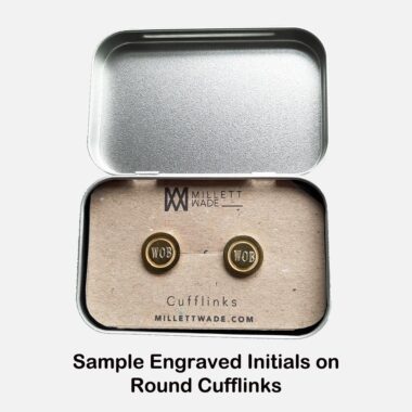 Personalised Round Cufflinks with engraved initials